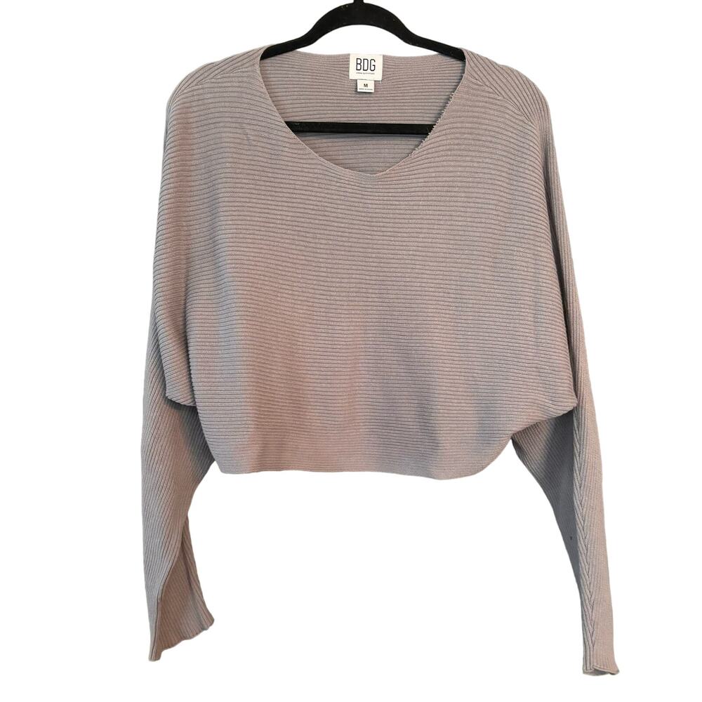 UO BDG Ribbed Sweater Cropped Long Sleeve Womans Medium Cotton Blend Streetwear